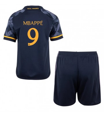 Real Madrid Kylian Mbappe #9 Replika Babytøj Udebanesæt Børn 2023-24 Kortærmet (+ Korte bukser)